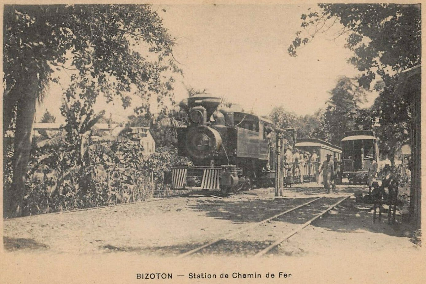 Haiti Postcard View Railway : Bizoton Station de Chemin de Fer